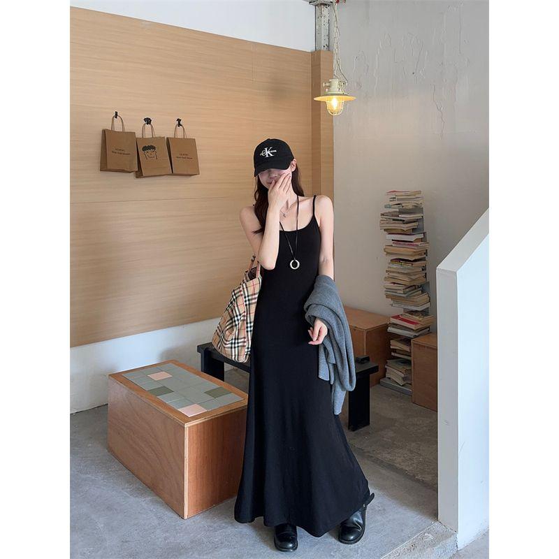 Kumikumi Elegant Outfit Asymmetrical Long Sleeve Cardigan Jacket Female Autumn Inner Suspender Dress Two-piece Set