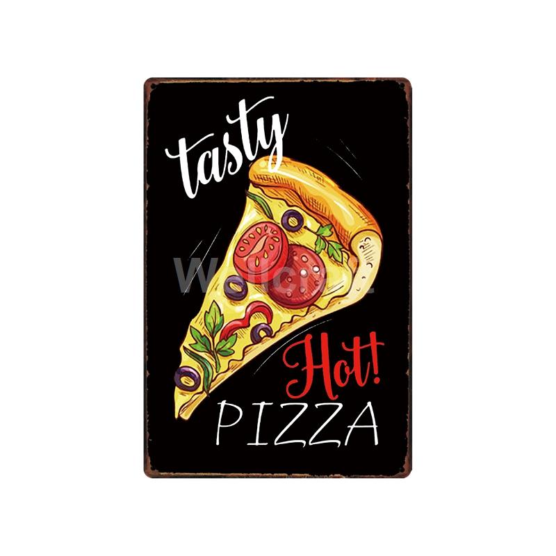 [ WellCraft ] Fast Food Hot Dog Ice Cream Pizza Coffee Metal Sign Wall Plate Pub Bar Vintage Painting Personality Decor LT-1723