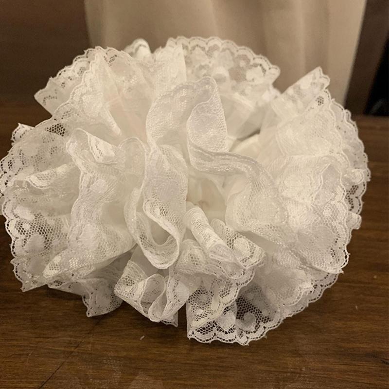 Modische Spitze Haargummis Scrunchies Für Frauen Sanfte Elastische Haarbänder Haaraccessoires Für Verschiedene Frisuren