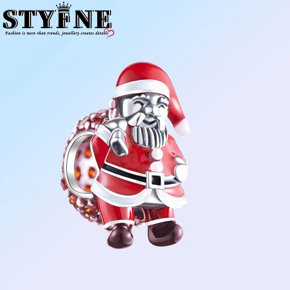 Charms Plata Originalesr Christmas Red Gift Beads For Charm Copper Bracelet Beads Jewellery Making Women'S Gift