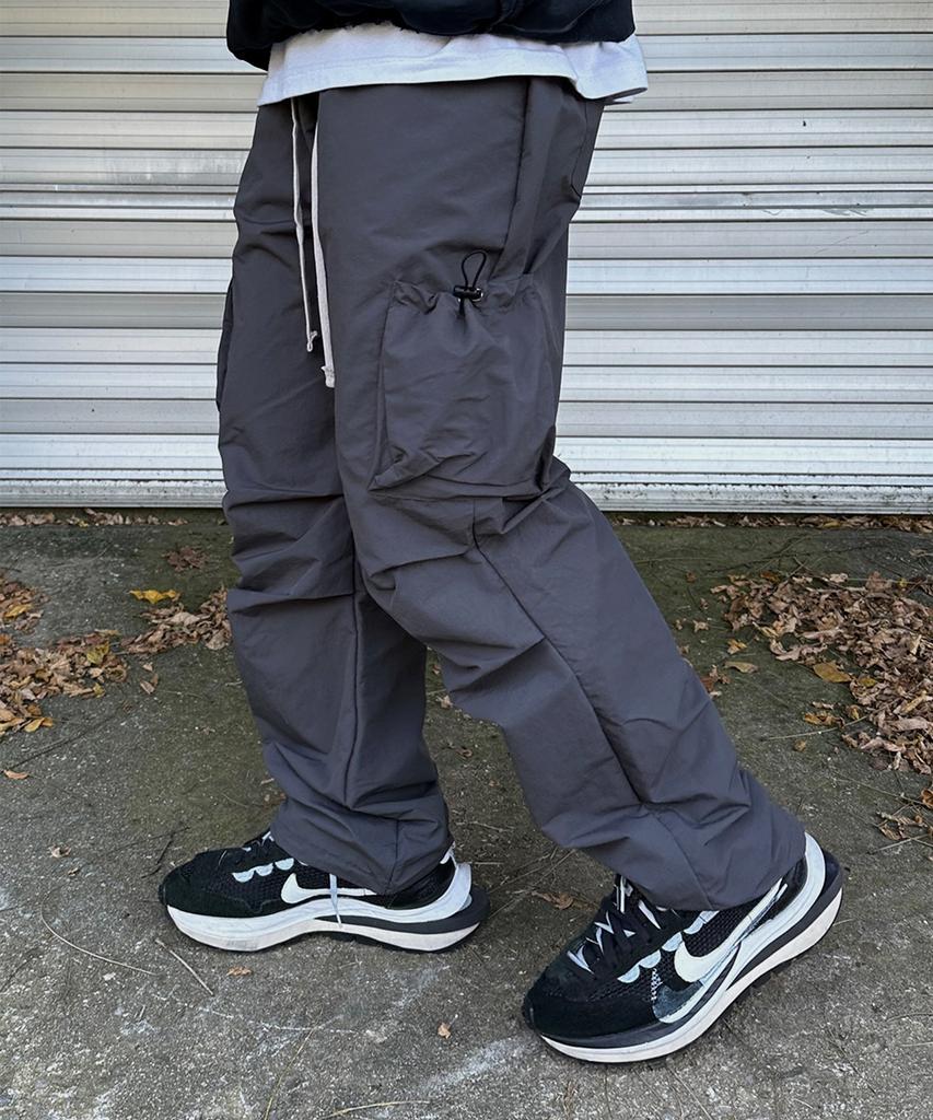 Keullako Nylon Parachute Pocket String Pants (Charcoal)