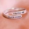 2PCS New Cross Faith Overcomes Fear Ring Opening Adjustable