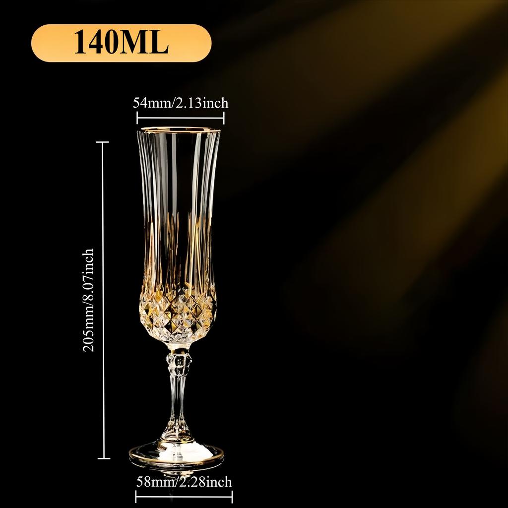 Luxury Whiskey Glass European Crystal Diamond Champagne Cup High Foot Style Glass Red Wine Cup Elegant Aesthetic Alcohol Glasses