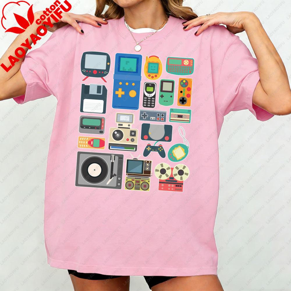 80s 90s Video Game Retro Classic Arcade Unisex TShirt Vintage Gamer Gifts Shirts Cool 80s Made Born in The 1980s 1990s Clothes S