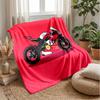 Motorcycle Theme Blanket Soft Flannel Blanket Plush Throw Blanket Cozy Sofa Bed Blanket for Home Decor