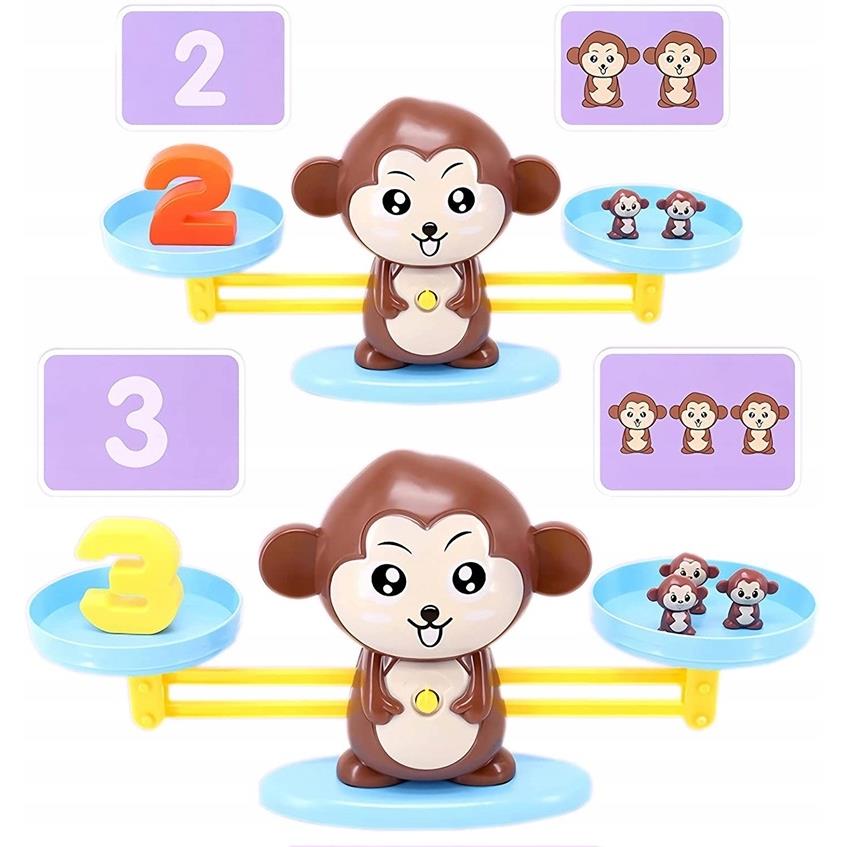 Monkey Scale Educational Game Learning Counting Numbers For Children