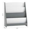 GINGER HOME – Bibliothèque enfant 4 étagères, design trapèze, MDF blanc/gris, 61 x 30 x 70 cm
