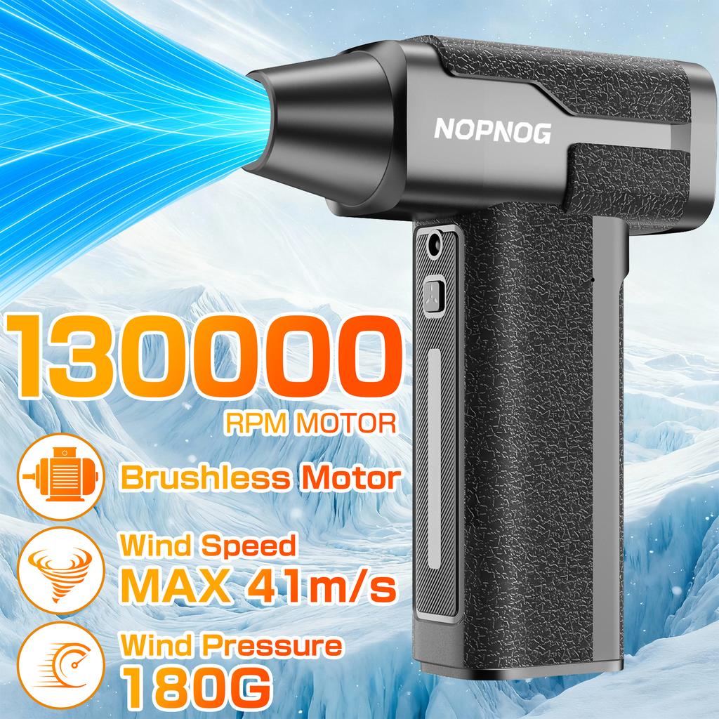Type-C Charging Electric Air Duster Car Snow Removal Portable Car Accessories 4 Gears Adjustable 130000RPM Strong Blowing Turbo Blower Jet Fan