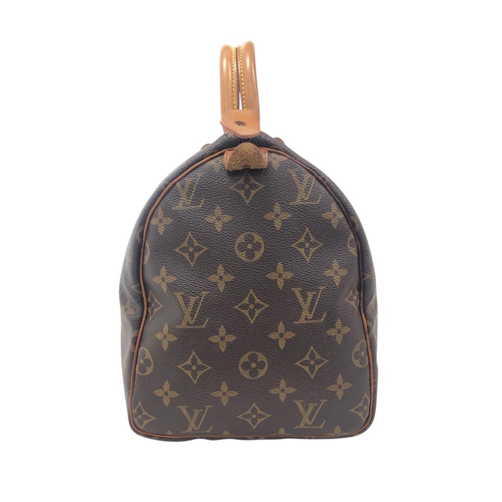 Used Louis Vuitton Monogram Speedy 30 M41526 Boston Bag Canvas Brown Authentic 1166