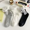 Spring and Summer Hollow, Lightweight and Breathable Socks for Women, Mid-calf Socks, Cute Lace Trim, Bow, Short Socks, Thin Style
