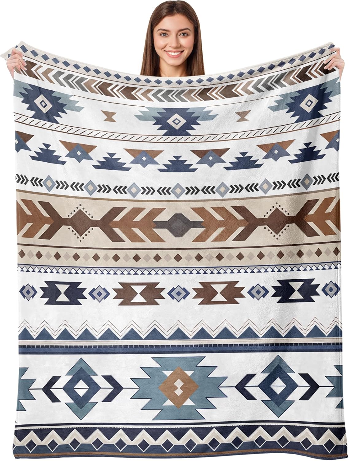 

Aipon Boho Aztec Throw Blanket 50 x 60 , Western Indian Native American Blanket Southwestern Decor, Brown Soft Cozy Lightweight 70x100cm