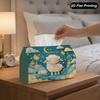 2D Flat, 1 Happy Ramadan Sheep Crescent Moon Ramadan Kareem Tissue Holder, Ideal for Family Gatherings, Vehicles, Kitchens, and Bathrooms, Polyester T