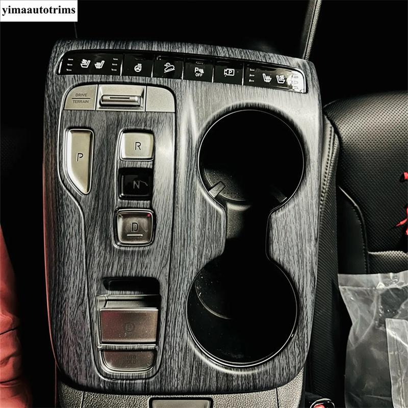 Central Control Gear Shift Panel Water Cup Frame Decoration Cover Trim For Tucson NX4  -  ABS Carbon Fiber Accessories
