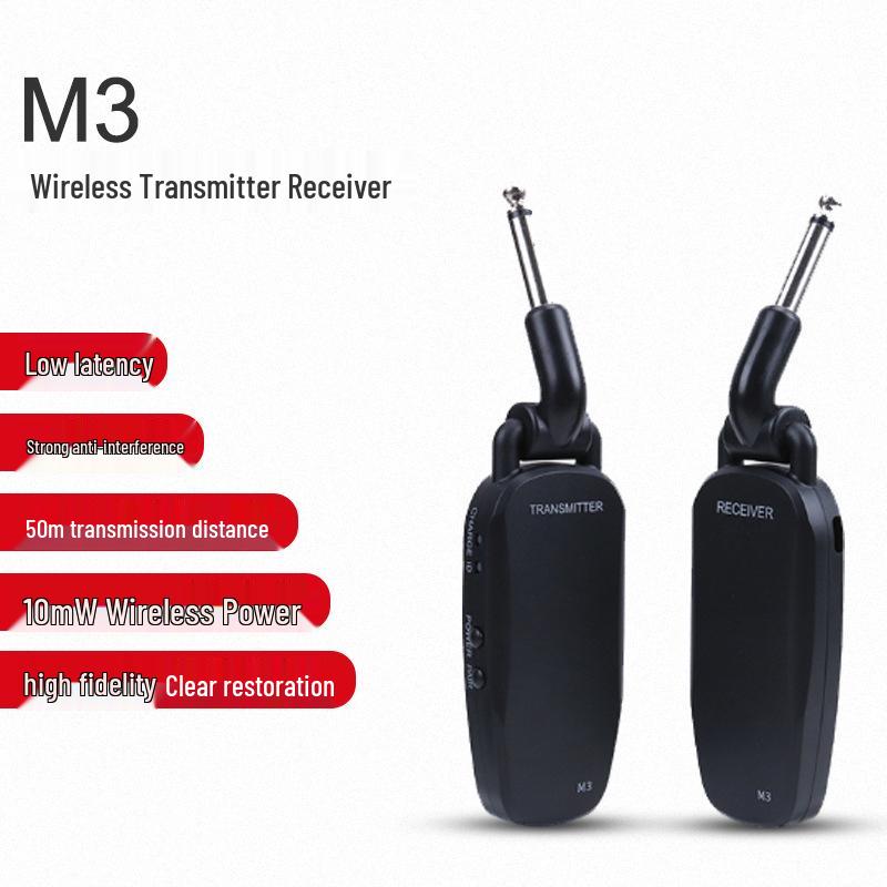 Guitar & Sax Wireless Transmitter Receiver with Noise Reduction for Electric & Acoustic Instruments