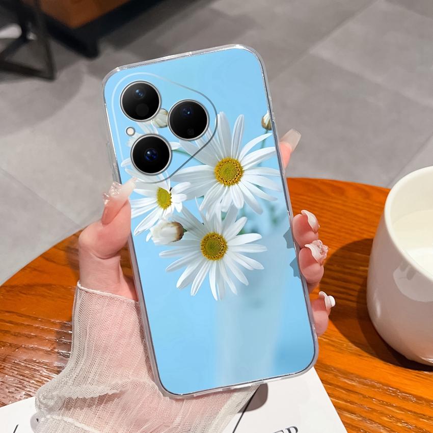 Für Huawei Pura 80 Ultra Honor Magic5 Pro 400 Hülle Etui Zweige Blume Weidenmuster Transparent Weich TPU Staubdicht Schutzhülle Für Huawei Hülle