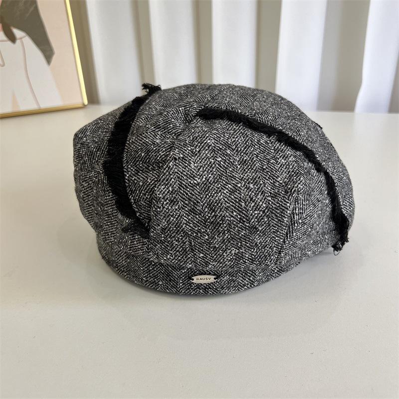 

Берет Женский Весна и Осень Британский Универсальный Для Лица Маленькая Шляпа-Бутон Повседневная Литературная Ретро Шляпа Художника-Знаменитости M（56-58cm） чёрный