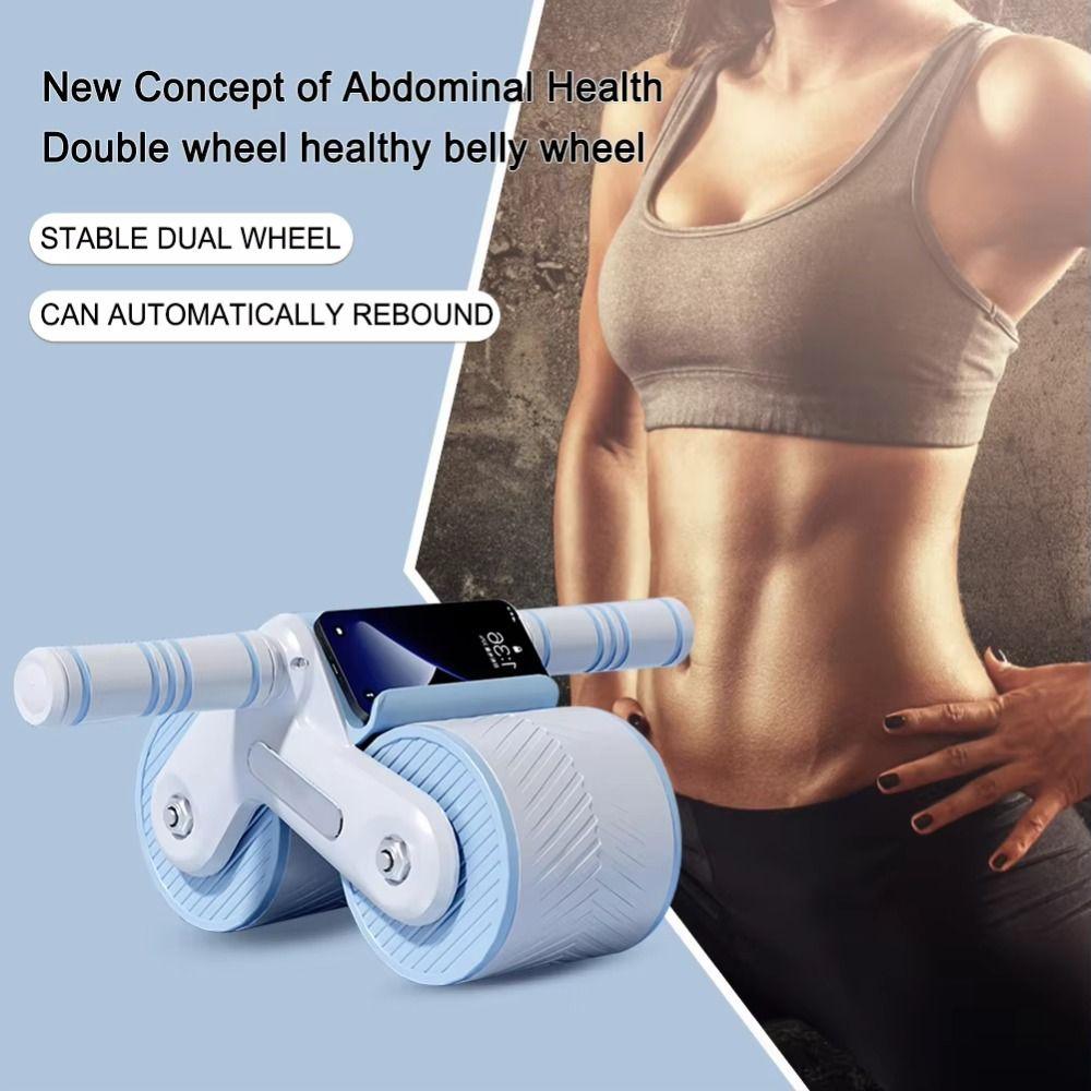Automatic Rebound Abdominal Workout Roller Dual Wheel Ab Roller  Fitness Equipment