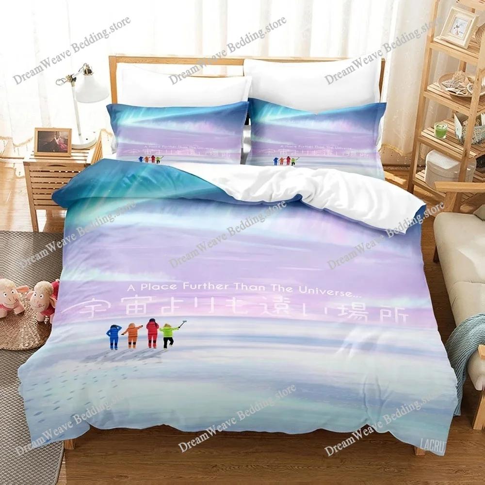 New Anime A Place Further Than The Universe Bedding Set Single Twin Full Queen King Size Bed Set Adult Bedroom Duvet Cover Sets9
