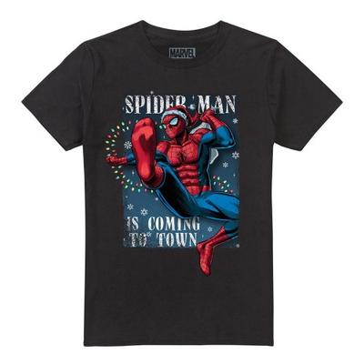 Spider-Man Camiseta de Natal Unisex para Adultos Chegando à Cidade
