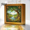 Functional Glowing Home Decor Acrylic Puzzle LED Night Light, 2-In-1 USB Royal Iris Bloom Jigsaw Lamp, DIY Floral Kit Creative Desktop Ambient