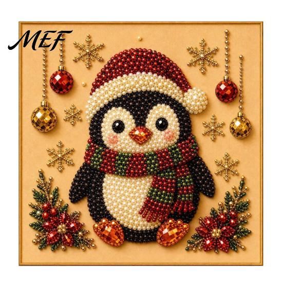 Relaxing Hobby for Adults Xmas Faux Pearl Painting Kit, Christmas 3D Art DIY Creative Winter Activities Holiday Craft Project Adults,