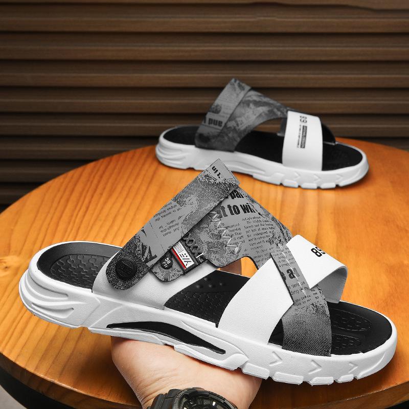 

Roman sandals summer new non-slip and wear-resistant two-wear one-word breathable cool slippers outdoor men s casual beach shoes 44