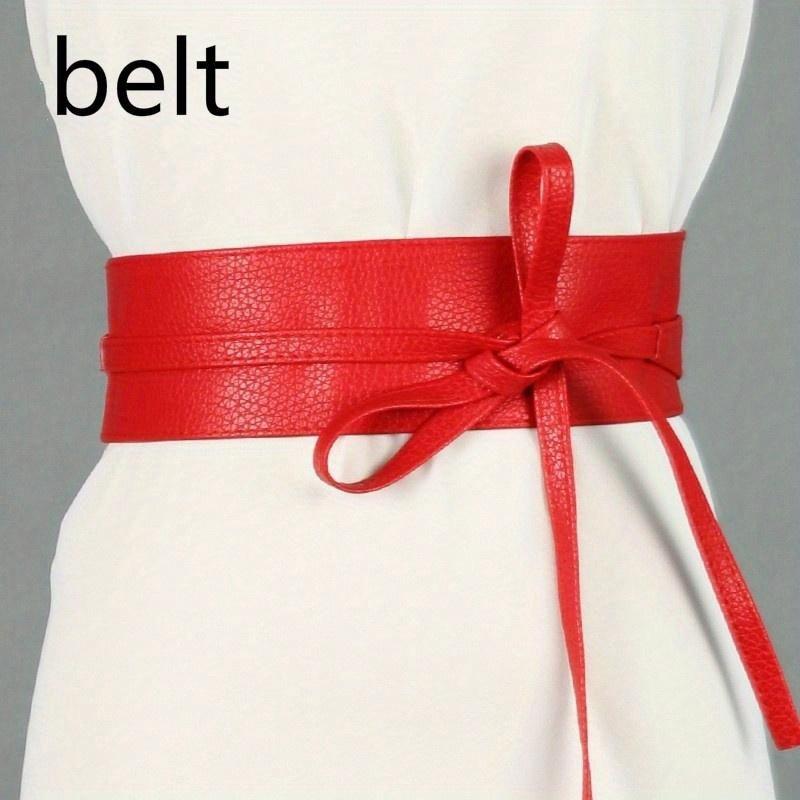 

Новые модные широкие ремни для женщин, эластичные лакированные кожаные женские ремни с бантом из ленты M красный