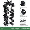 Artificial Black Rose Vine Lifelike Simulated Rattan Fake Leaves Gothic Halloween Garland Home Party Scene Halloween Decorations