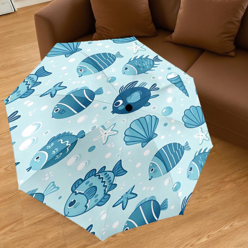 1PC fish shell Umbrella-8-Rib Reinforced Portable Folding Travel Suitable for All Seasons Outdoor Daily Use  -J0334
