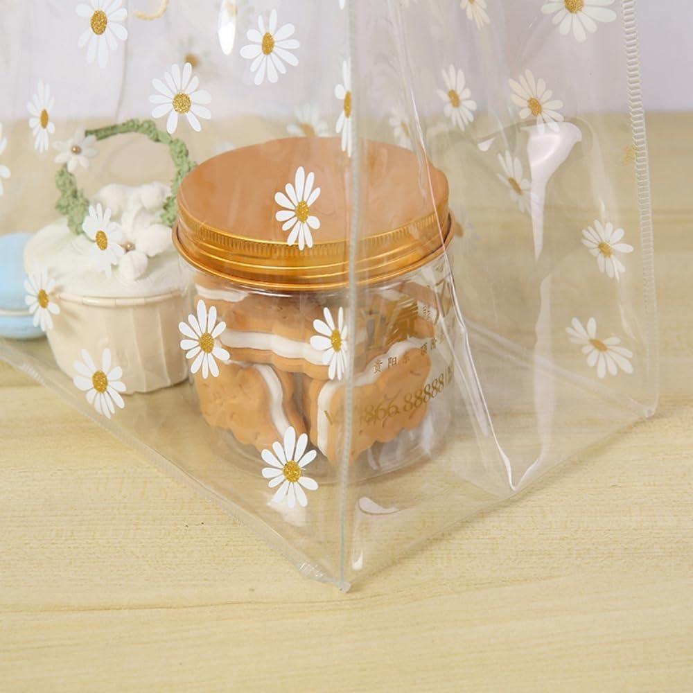 2Pcs Plastic Waterproof Gift Bag Clear Gift Wrap Bag with Handles 18x20x10cm for Party Reusable Transparent PVC Shopping Tote Bag for Package Candy