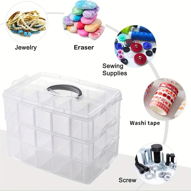 1/2/3/4 Tier Transparent Adjustable Stackable Compartment Slot Plastic Storage Box For Organizing Toys Jewelry Accessories