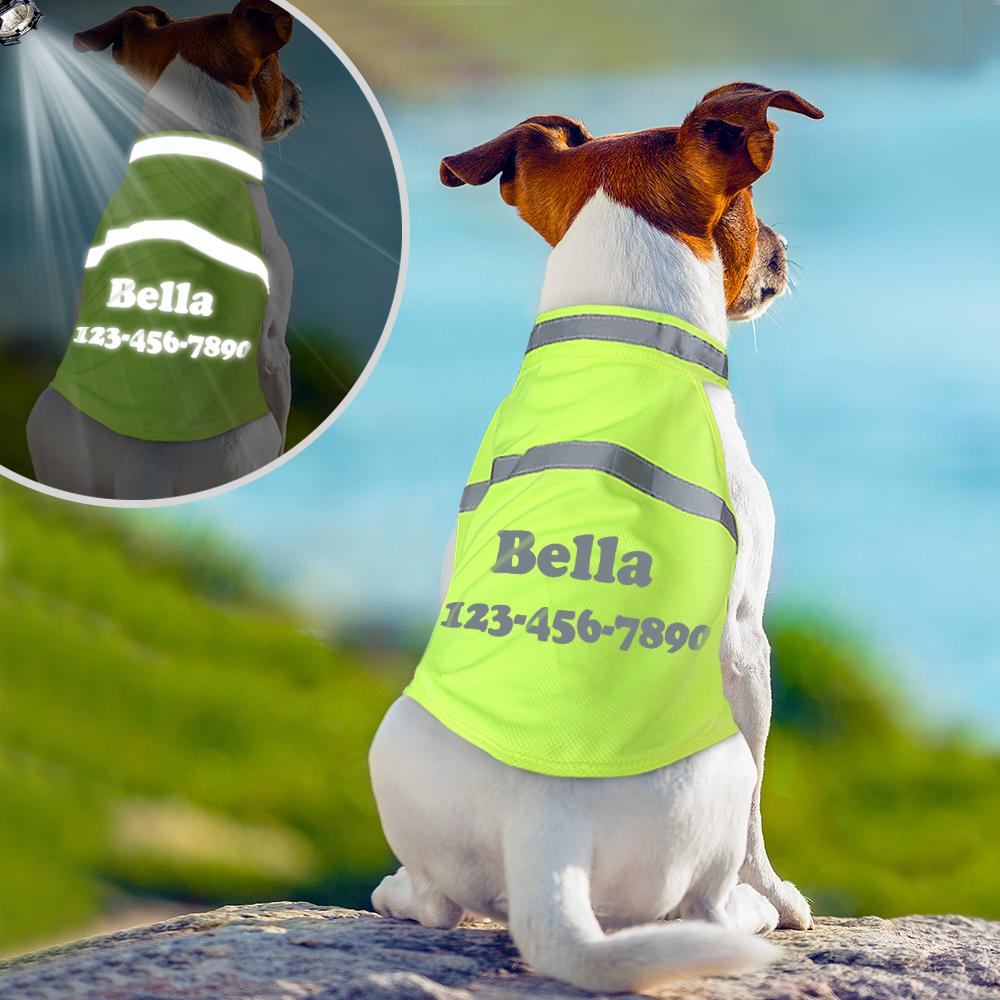 Custom Dog Clothes Free Print Name Tel Number Dog Clothing Safety Reflective Pet Vest Costume Night Visibility Walking For Dogs