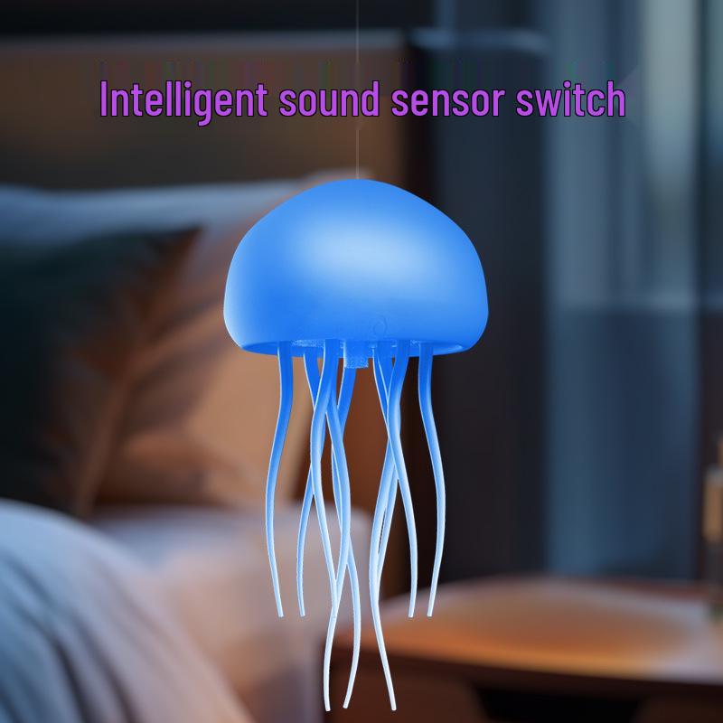Gradient Smart Voice-Control Jellyfish Lamp with Atmosphere Sensing and Dynamic Floating Tentacles