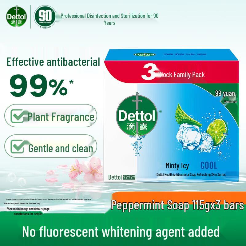 Dettol Mint Bar Soap 3-Pack