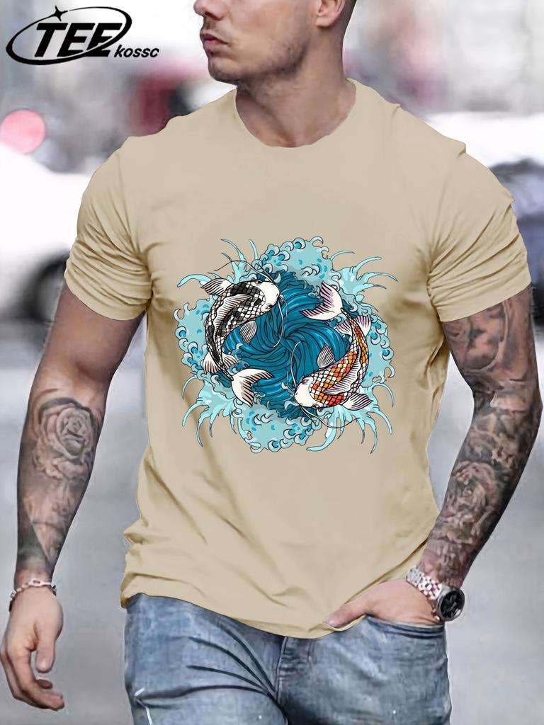 Japanese Harajuku Waves Koimen T Shirt Fashion Casual Short Sleeve Cotton Vintage Tee Shirts Hip Hop Crewneck Unisex Clothes