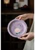 Hand-painted Peony Ceramic Tea Set: Purple Smoke Teapot, Lid Bowl, Master Cup, Tasting Cup, Pot Stand, Cup Mat, Coffee Cup