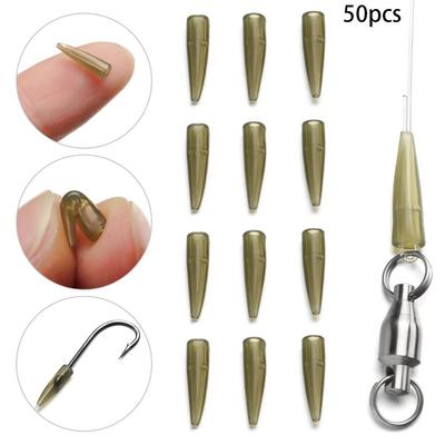 Rubber Anti Tangle Sleeve Tail Rubber Cone Fishing Accessories Micro Carp Connect with Fishing Hook