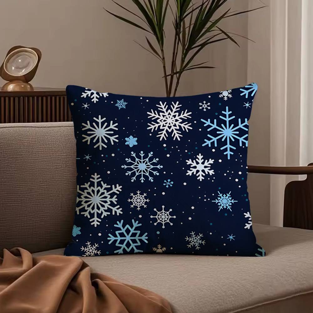 

C-Christmas Snowflake Pattern Pillow Case null 30cmx30cm
