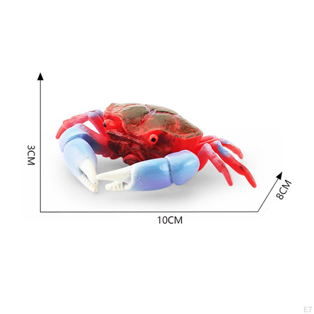 Hand Painted Mini Crab Figurines Model Realistic Detailed Action Figures for Children Kids