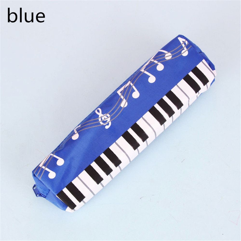 Creative Musical Note Piano Stationery Pouch Student Pencil Case Square Single Layer Oxford Cloth Pen Bag for Girls Boy