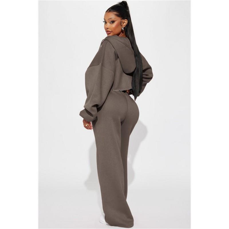 Womens 2025 Long Sleeve Casual Sporty Hoodie Pants Set Streetwear Outfit In Solid Colors