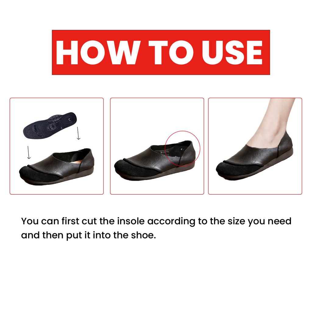 2pairs Acupressure Shoe Insoles Vein Repair Anti Slip Abrasion Resistant Massage Shoe Pad for Arch Support Body Care Slimming