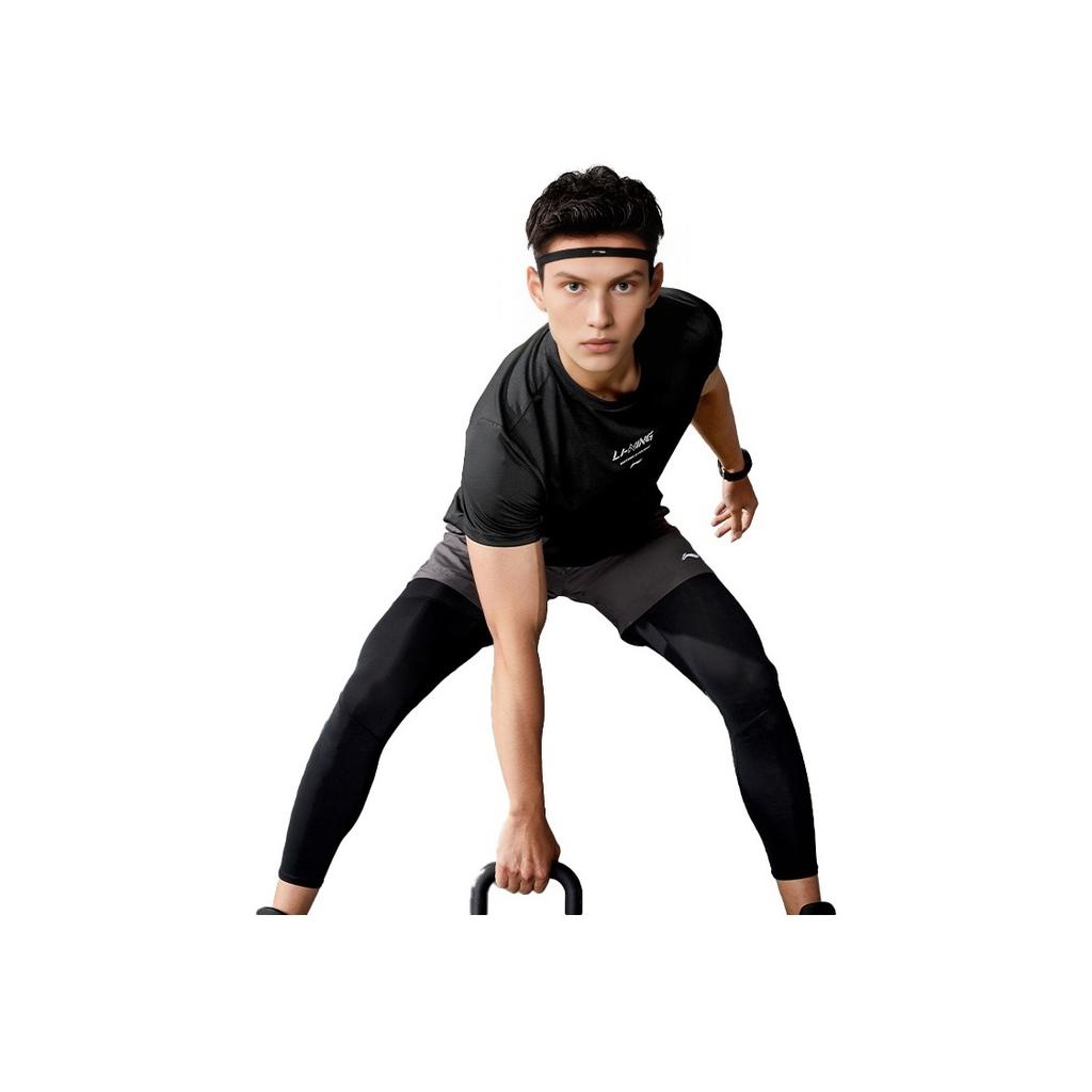 Li-Ning Solid Color Logo Round Neck Cool Lightweight Quick Dry Breathable Running Fitness Casual Short Sleeve T-Shirt Unisex T-Shirts ASSU604-1