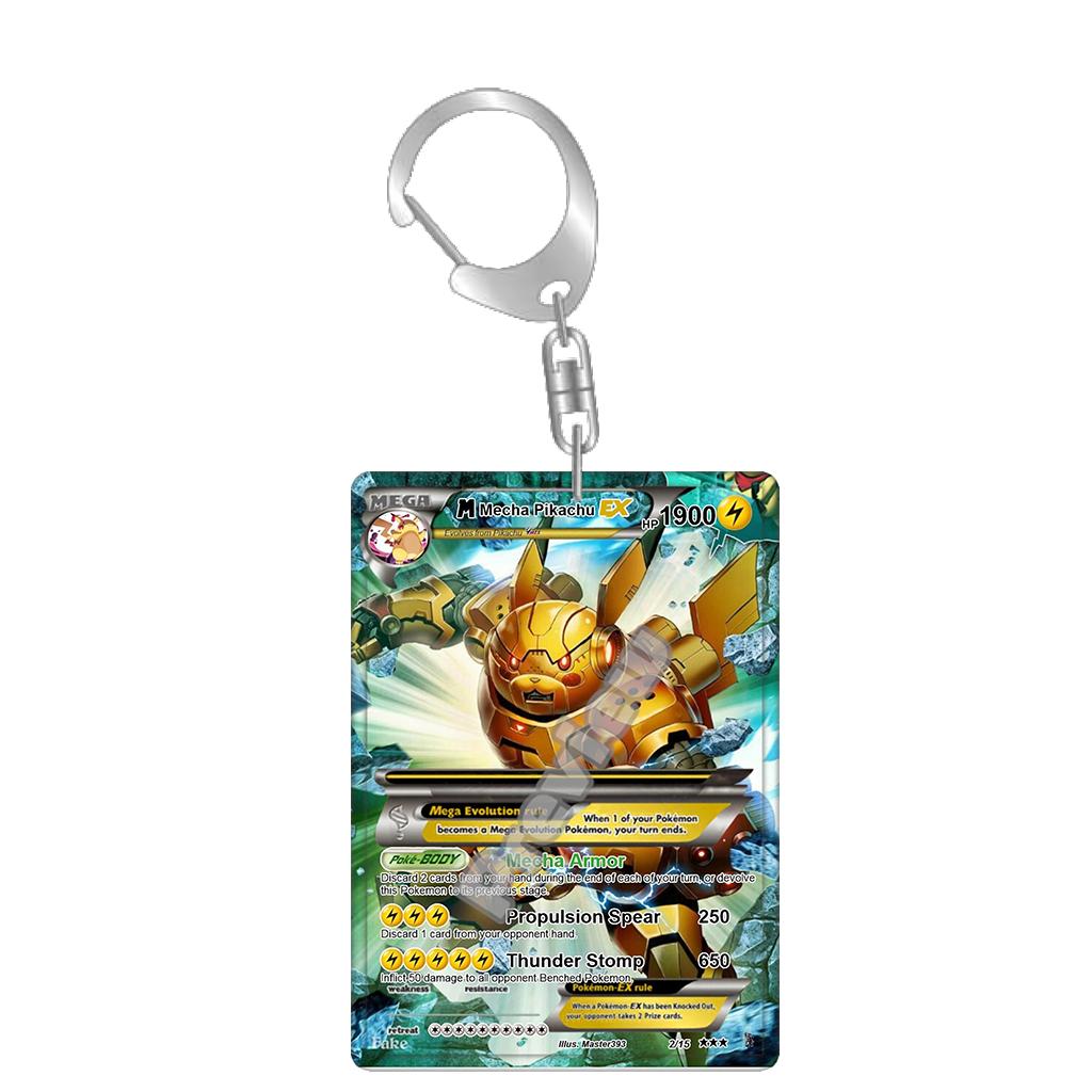 Anime Acrylic Keychain for Diancie Gardevoir Leafeon Milotic Eevee Evolutions Team Rocket Card Key Ring Self-Made Bag Pendant