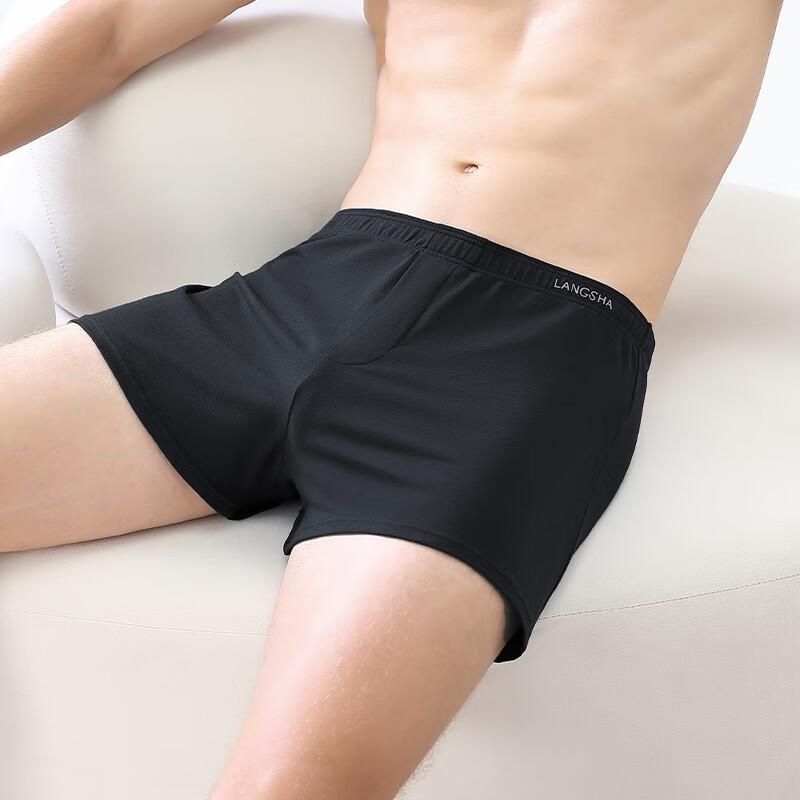 LANGSHA Men's Loose Cotton Boxer Briefs 3-Pack