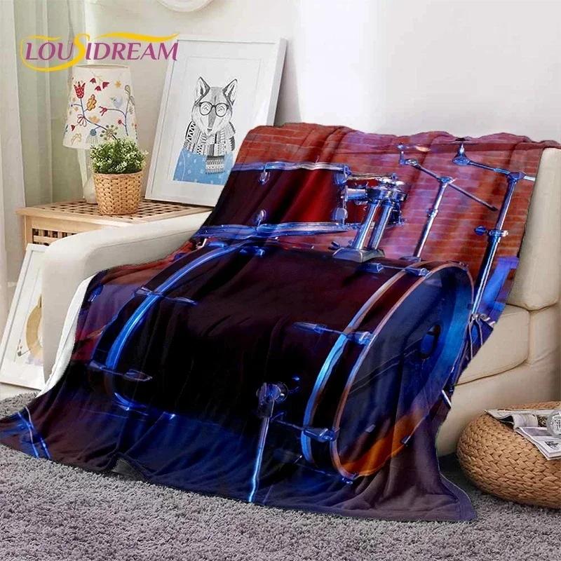 Drum Kit Stand Set with Soft Flannel Throw Blanket for Bed Sofa Bedroom Picnic Outdoor Leisure and Music Lovers Ideal Gift