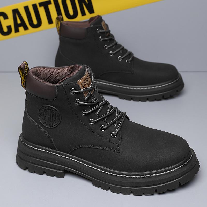 

Men s shoes winter high-top Martin boots 2024 new men s British low-top casual leather shoes retro tooling shoes 39