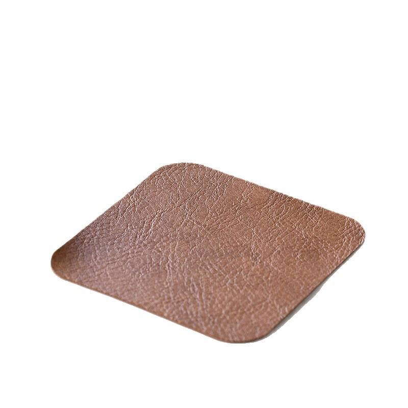 Chinese Style High-End Retro Leather Non-Slip Coaster for Water, Whiskey, and Tea Cups.