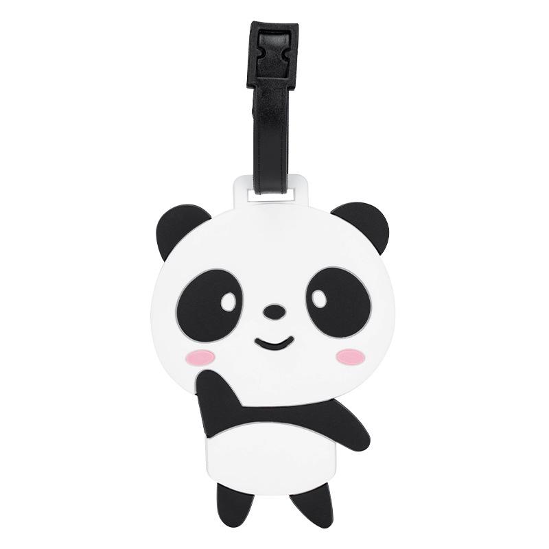 Panda Cartoon PVC Luggage Tag - Creative Travel Boarding Pass for Suitcase
