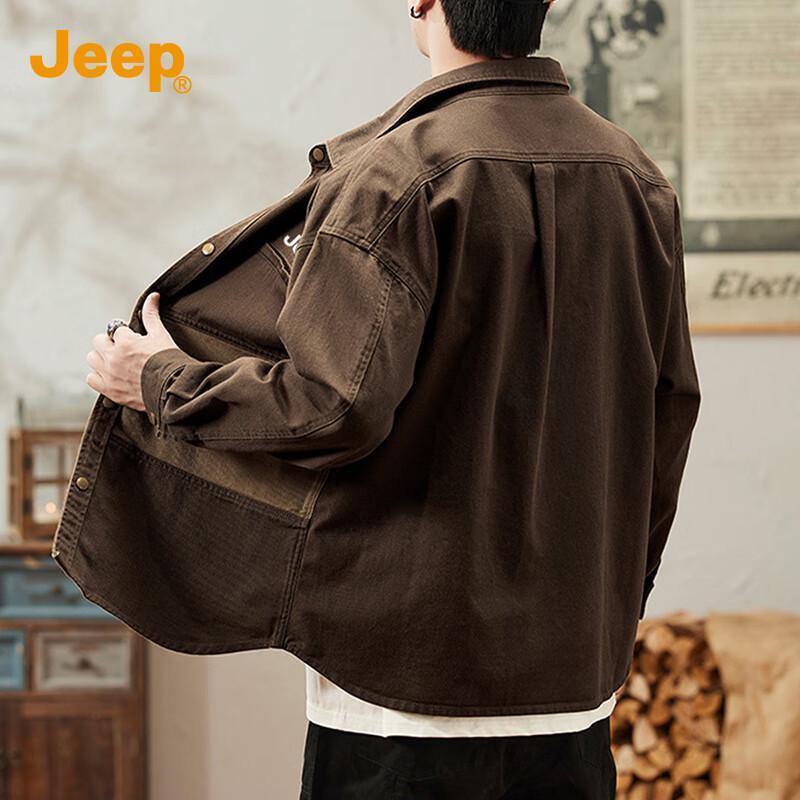 Jeep Camisa de manga larga de algodón para hombre